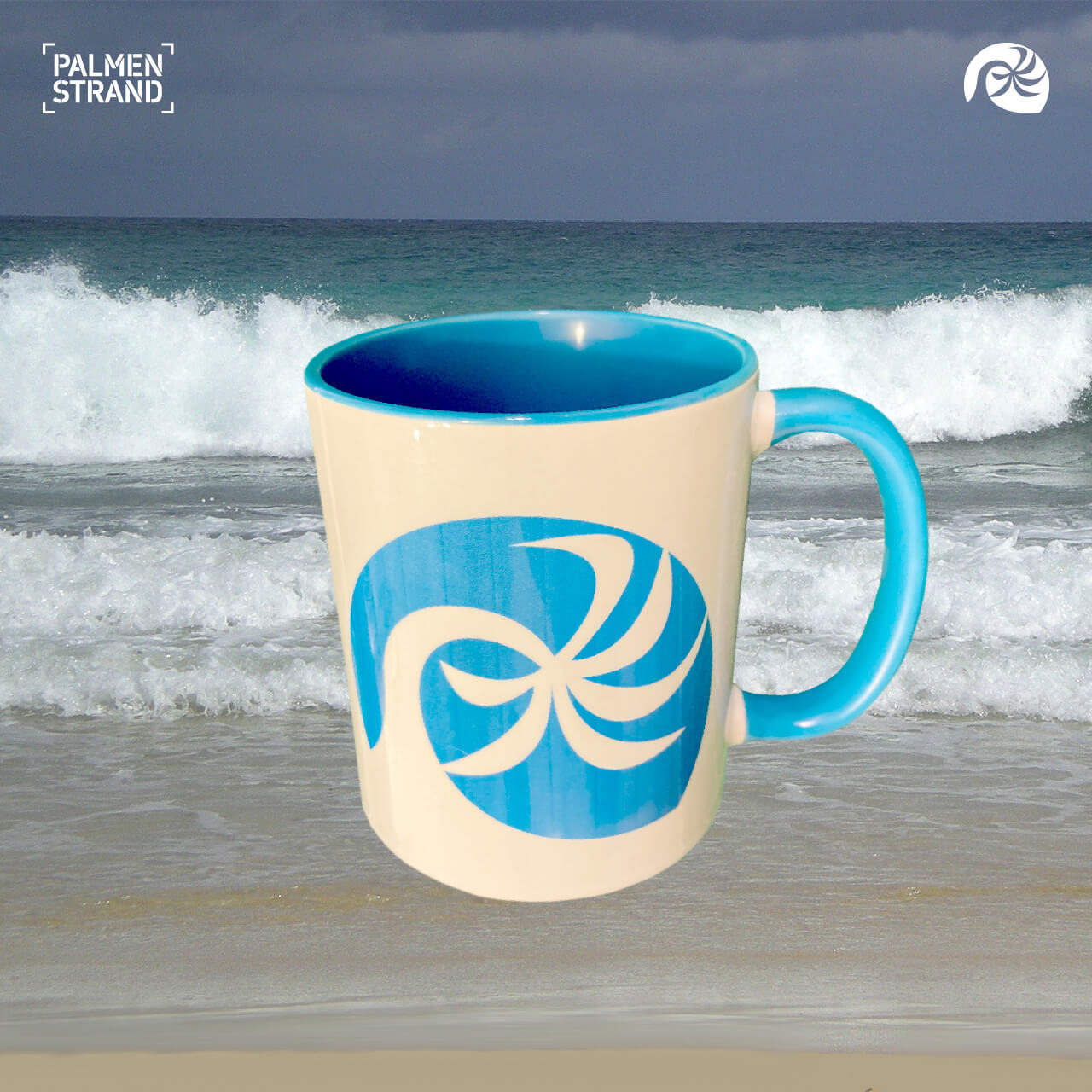 Tasse palmenstrand brand